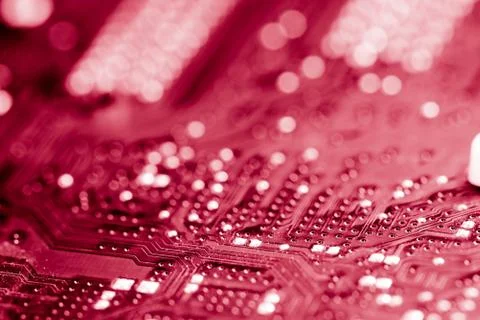 Close up of Electronic Circuits in Technology on  Mainboard 스톡 사진