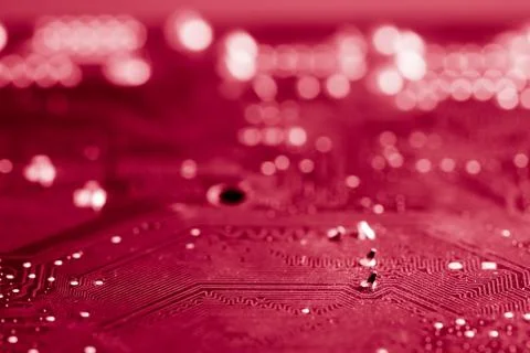 Close up of Electronic Circuits in Technology on  Mainboard 스톡 사진