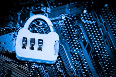 Close up of Electronic Circuits in Technology on  Mainboard 写真素材