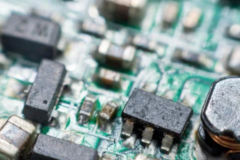 Close up of Electronic Circuits in Technology on  Mainboard Stock Photos