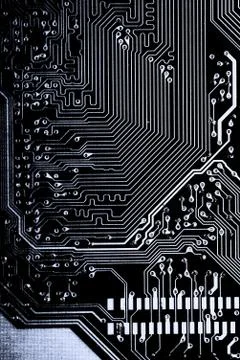Close up of Electronic Circuits in Technology on  Mainboard Stock Photos