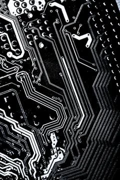 Close up of Electronic Circuits in Technology on  Mainboard 스톡 사진