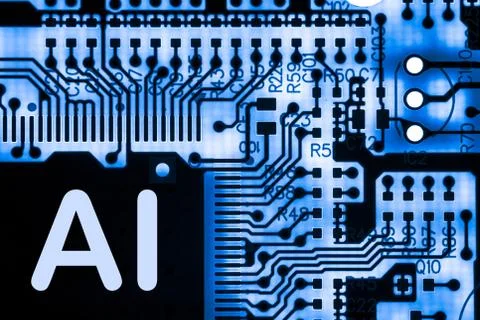 Close up of Electronic Circuits in Technology on  Mainboard Photos