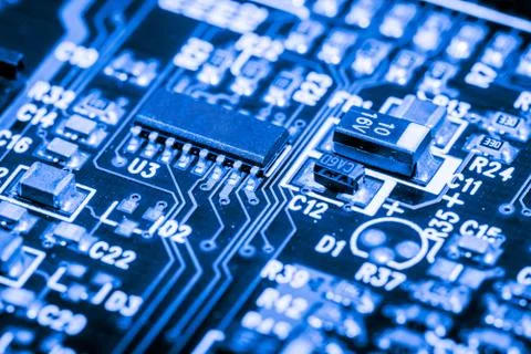 Close up of Electronic Circuits in Technology on  Mainboard Stock-Fotos