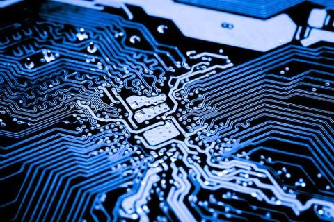 Close up of Electronic Circuits in Technology on  Mainboard Фото