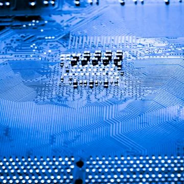 Close up of Electronic Circuits in Technology on  Mainboard Stock-Fotos