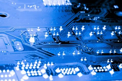 Close up of Electronic Circuits in Technology on  Mainboard Stock-Fotos