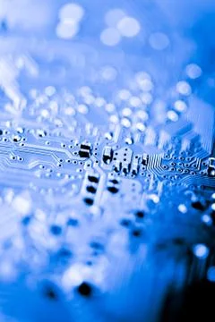 Close up of Electronic Circuits in Technology on  Mainboard Foto stock