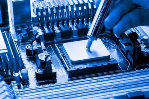 Close up of Electronic Circuits in Technology on  Mainboard Stock Photos