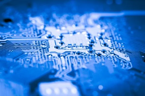 Close up of Electronic Circuits in Technology on  Mainboard Фото