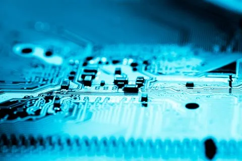 Close up of Electronic Circuits in Technology on  Mainboard Stock-Fotos