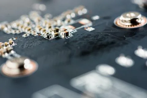 Close up of Electronic Circuits in Technology on  Mainboard Stock-Fotos