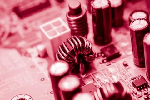 Close up of Electronic Circuits in Technology on  Mainboard Фото