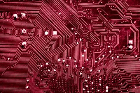 Close up of Electronic Circuits in Technology on  Mainboard Photos