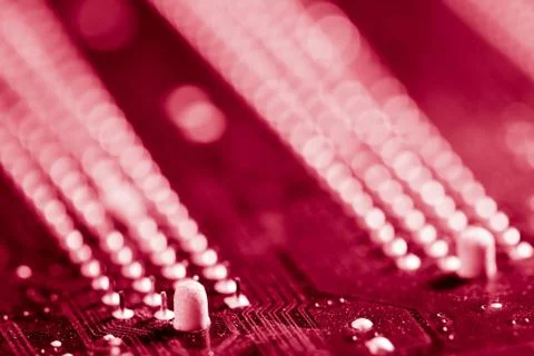 Close up of Electronic Circuits in Technology on  Mainboard 스톡 사진