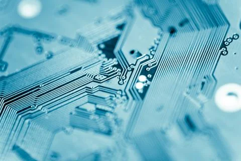 Close up of Electronic Circuits in Technology on  Mainboard Stock Photos