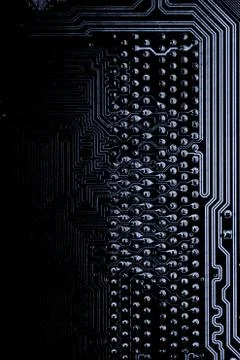 Close up of Electronic Circuits in Technology on  Mainboard 스톡 사진