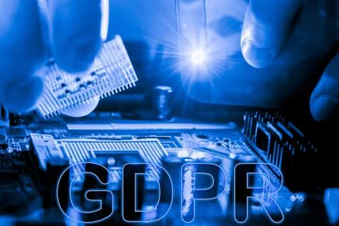 Close up of Electronic Circuits in Technology on  Mainboard 스톡 사진