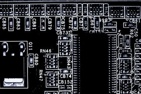 Close up of Electronic Circuits in Technology on  Mainboard Фото