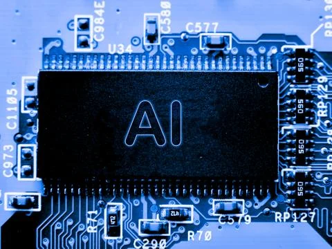Close up of Electronic Circuits in Technology on  Mainboard 写真素材