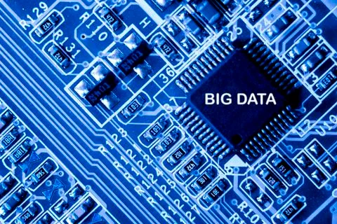 Close up of Electronic Circuits in Technology on  Mainboard Foto stock