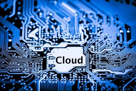 Close up of Electronic Circuits in Technology on  Mainboard 스톡 사진