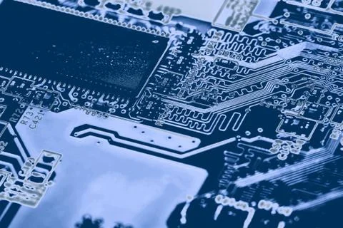 Close up of Electronic Circuits in Technology on  Mainboard 写真素材