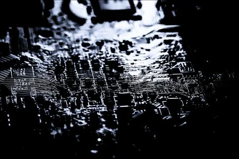 Close up of Electronic Circuits in Technology on  Mainboard Stock-Fotos