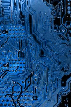 Close up of Electronic Circuits in Technology on  Mainboard 스톡 사진