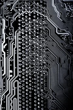 Close up of Electronic Circuits in Technology on  Mainboard 스톡 사진