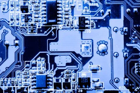 Close up of Electronic Circuits in Technology on  Mainboard Stock Photos