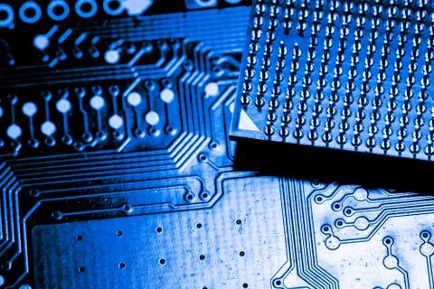 Close up of Electronic Circuits in Technology on  Mainboard Stock-Fotos