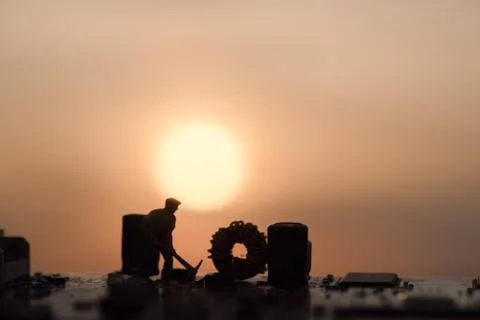 Close up of Electronic Circuits in Technology on  Mainboard 写真素材