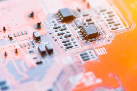 Close up of Electronic Circuits in Technology on  Mainboard Stock Photos