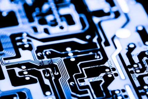 Close up of Electronic Circuits in Technology on  Mainboard Stock Photos