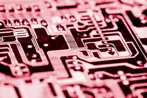 Close up of Electronic Circuits in Technology on  Mainboard Stock Photos