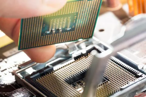 Close up of Electronic Circuits in Technology on  Mainboard Фото