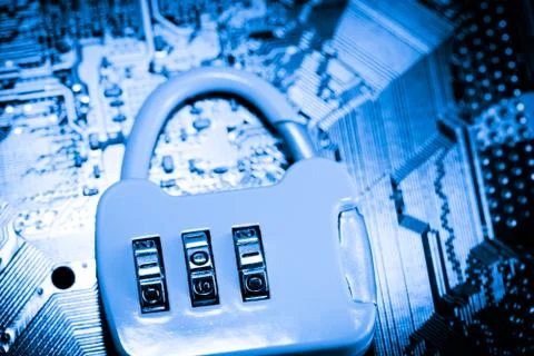 Close up of Electronic Circuits in Technology on  Mainboard Stock Photos