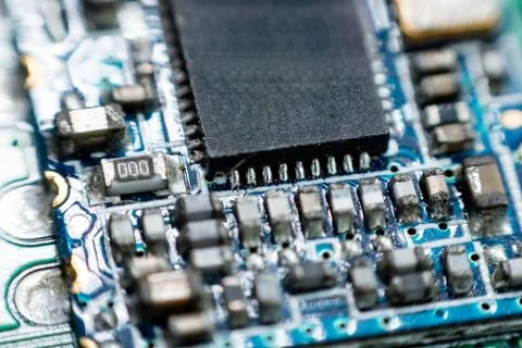Close up of Electronic Circuits in Technology on  Mainboard Stock Photos