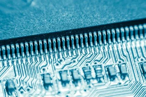 Close up of Electronic Circuits in Technology on  Mainboard Stock Photos