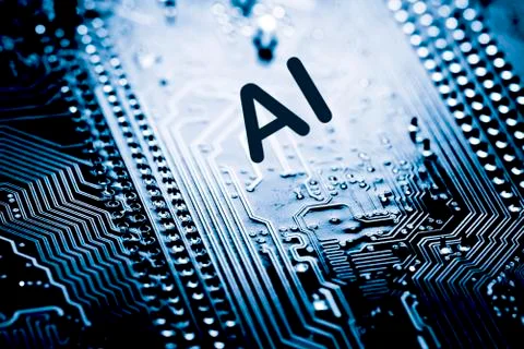 Close up of Electronic Circuits in Technology on  Mainboard Stock Photos