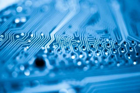 Close up of Electronic Circuits in Technology on  Mainboard Stock Photos
