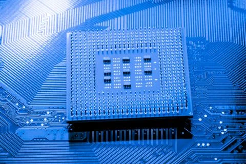 Close up of Electronic Circuits in Technology on  Mainboard Stock Photos
