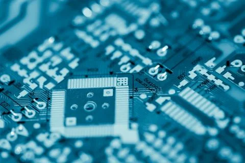 Close up of Electronic Circuits in Technology on  Mainboard Stock Photos