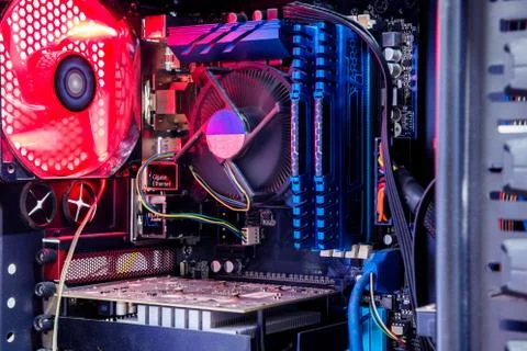 Close up of Electronic Circuits in Technology on  Mainboard Stock Photos
