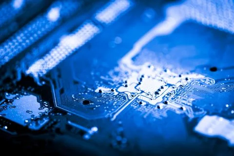 Close up of Electronic Circuits in Technology on  Mainboard Stock Photos