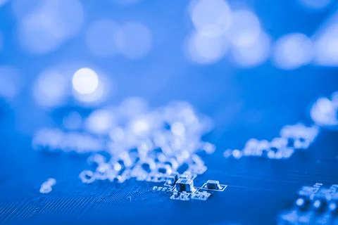 Close up of Electronic Circuits in Technology on  Mainboard Stock Photos