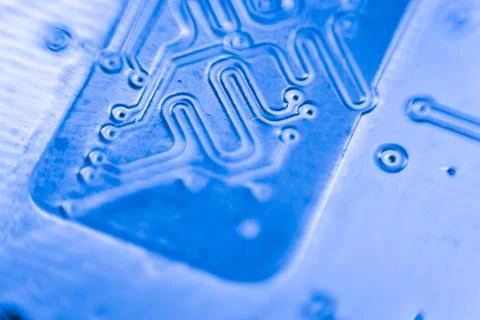 Close up of Electronic Circuits in Technology on  Mainboard Stockfoto's