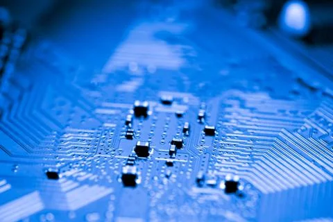 Close up of Electronic Circuits in Technology on  Mainboard Stock Photos
