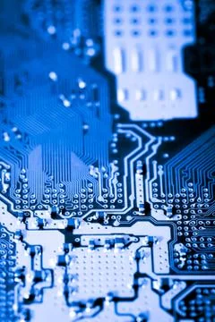 Close up of Electronic Circuits in Technology on  Mainboard Stock Photos
